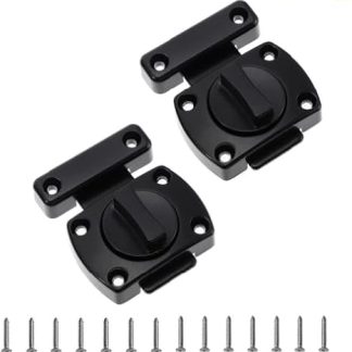 2 Pcs Rotate Bolt Latch Door Latch Stainless Steel Anti Theft Protection Rotate Bolt Door Lock for Various Bathroom Cupboard Doors b (Black)