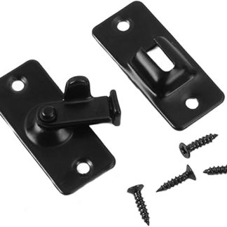90 Degree Right Angle Door Latch Stainless Steel Sliding Door Lock Security Bolt Hardware Bolt For Home Interior Cabinet Doors Space Saving Design (Black)