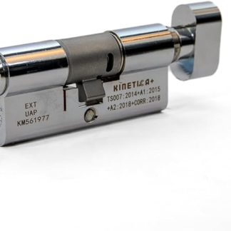 UAP Kinetica+ K4 3* Kitemarked Horizontal Euro Key & Turn Cylinder Door Lock - Advanced Home Security & Safety, Bio Key, 6-Pin, Anti-Bump, Anti-Drill (80mm 35EX-10-35 (40X/40) (Polished Chrome)