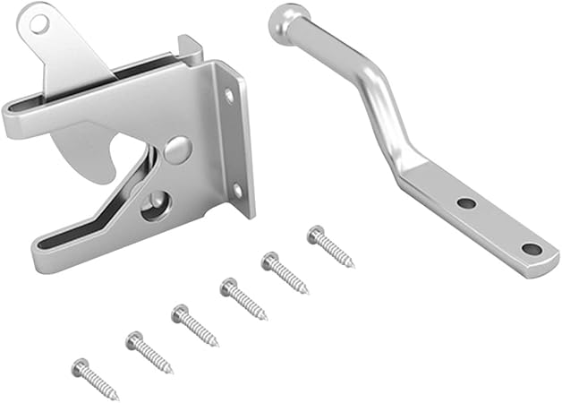 NUOBESTY Self-Locking Gate Latch Small Lock Hinge Flush Bolt Door Latches Gravity Lever Fence Lock