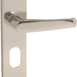 VIBE Stafford Lever Oval Lock on Polished Anodised Aluminium Door Handle Stafford Lever Oval Lock on Polished Anodised Aluminium for Internal Doors