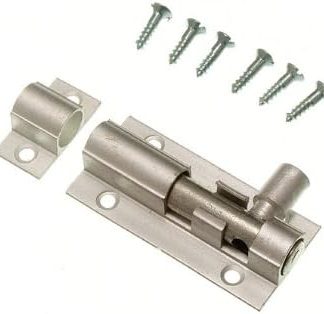 10 Of Door Bolt Barrel Slide Lock 50Mm 2 Inch Aluminium + Screws