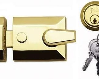 Jedo Standard 60mm Nightlatch - Polished Brass - Key Lock - Nightlatch - Residential & Commercial Doors