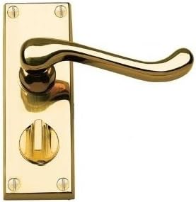 Frelan Hardware Victorian Scroll Brass Privacy Door Handles JV11PRPB