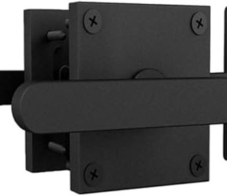 Wooden Fence Latch, Heavy Duty Aluminum Double Side Handle Gate Latch For Wooden Fence, Gate Lock Gravity Door Latch Hardware For Barns, Outdoor Garden(Black)