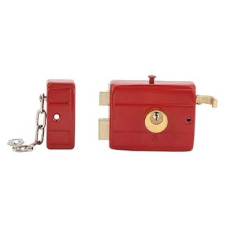 Heavy Duty Security Lock Lock Door Hardware, Night Latch Dead Lock With Keys For Front Door Red