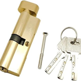 Universal Door Lock Cylinder Interior Door Lock Cylinder Furniture Wooden Door Security Anti-Theft Lock with 3 Keys Hardware(Color:Gold)