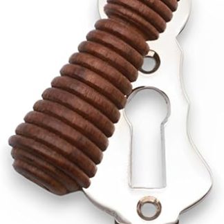 Infinity Decor Solid Brass Lady Rosewood Beehive Reeded Escutcheon Door Lock Keyhole Cover - for Front Doors (Polished Nickel)