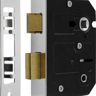 2½ Inch - 63mm Bathroom Mortice Sash Lock Polished Chrome - 44mm Backset