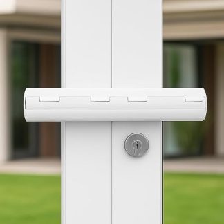 Patio Door Security Lock - High Security Lock for French Double Doors, Sliding Glass & Conservatory Doors, Easy Install, White