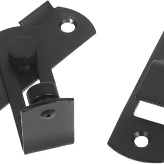 Vaguelly 2pcs No-Drill Sliding Door Lock Latch Steel Barn Door Bolt Lock Right Angle for Bedroom Bathroom Closet Pet Safety Furniture Hardware