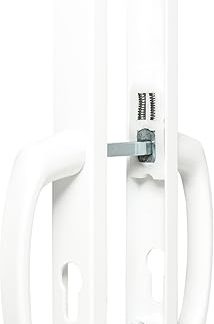 TSS 70mm PZ UPVC Door Handles Set Suits Cego Locks - Lever/Lever - 70mm PZ (Centres) - 215mm Screw to Screw - Backplate 245mm X 32mm - UPVC Door Handle - Replacement PVC Door Handle (White)