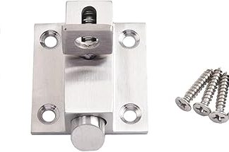 CYRENT Gate Spring Latch Stainless Steel Automatic Spring Gate Bolt Self-Closing Bounce Lock for Attic Loft Hatch Shed Cabinet Doors