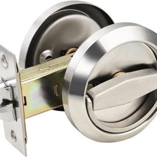 Passage Door Handle Lock Knobs Lockset - No Keys -Round Pocket Door Lock, Privacy Door Latch Lock, Stainless Steel 304 Storeroom Locks, Bed Room, Kitchen, Bathroom, Laundry Room Doors Silver