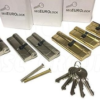 SecEuro Euro PVC Door Lock Nickel 40/50mm with 5 Keys Anti Drill Pick Bump Snap