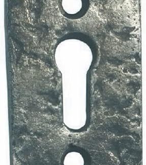 Handforged Iron Traditional Pewter Door Keyhole Escutcheons Lock Cover (Rectangular Escutcheon)