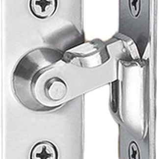 Door Latch Sliding Door Lock 304 Stainless Steel 90° Door Buckle Right Angle Hook Lock Bolts Window Cabinet Lock(Silver S)