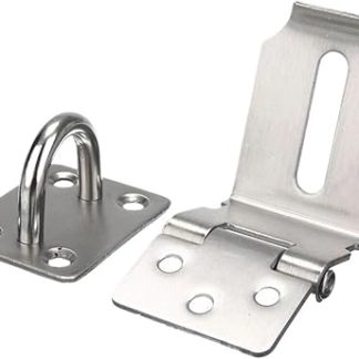 90 Degree Right Angle Shed Gate Latch Stainless Steel Padlock Hasp Door Clasp Lock Home Burglar-Proof Bolt Door Buckle Screws(3inch)