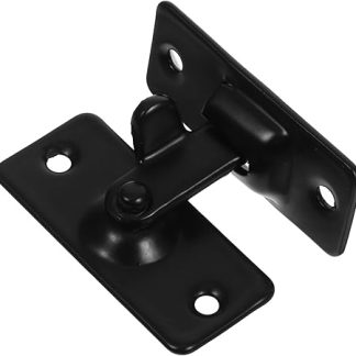 DECOMELODY Black Stainless Steel Door Latch Hasp Small Right Angle Door Hook Lock for Garden Gate Reinforcement Lock Installation