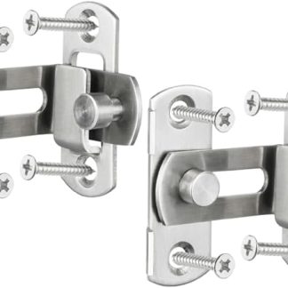 2 Pack 90 Degree Stainless Steel Right Angle Buckle Gate Latch Stainless Steel Door Bolt Lock with Screws Flip Door Locks Bolts for Doors & Windows (3 inch)