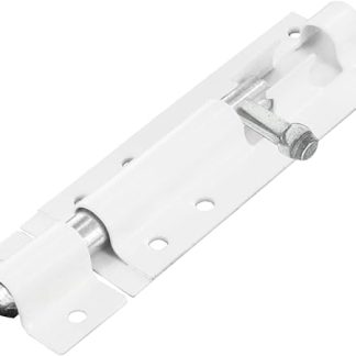 2 PCS Heavy Duty Tower Bolt with Screws White (6), Door Lock Bolt, Strong Black Coated Door Barrel Bolt, Durable Slide Bolt for Increasing Security on Garden Gates & Shed Doors Pack of 1