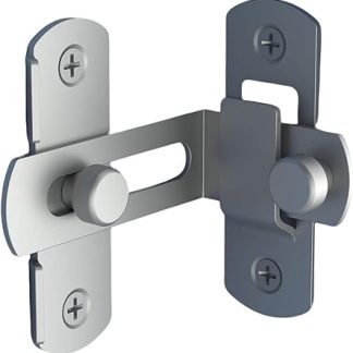 90 Degree Stainless Steel Door Buckle Stainless Steel Right Angle Sliding Door Latch Buckle Screen Door Stopper Lock Hook Eye Lock for Barn Door Window Outdoor (Silver)