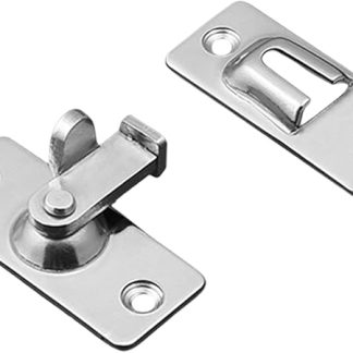 90 Degree Door Lock Hasp Latch, Stainless Steel Right Angle Sliding Door Locking Latch, Bending Buckle Bolt Lock for Push Sliding Barn Door Window (Silver)