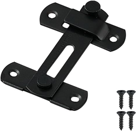 Flip Sliding Barn Door Lock, 180° 4 Inch Stainless Steel Gate Latch Door Bolt Latch Buckle, 180 Degree Flip Slide Hardware, Safety Door Bolt Lock for Doors Window Wine Cabinet Outdoor Garage Garden