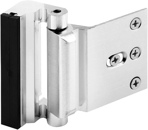Defender Security U 11325 Door Reinforcement Lock – Add Extra, High Security to Your Home and Prevent Unauthorized Entry – 3” Stop, Aluminum Construction, Brushed Chrome (Single Pack)