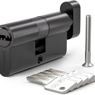 70mm(35T/35) Black Euro Cylinder Door Barrel Lock,Thumbturn knob with 5 Horizontal dimple Keys,Anti-Pick,Bump,Drill