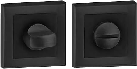 HANDLEZONE® Bathroom Toilet Door Square Rose Thumbturn and Release Set - Black Matt