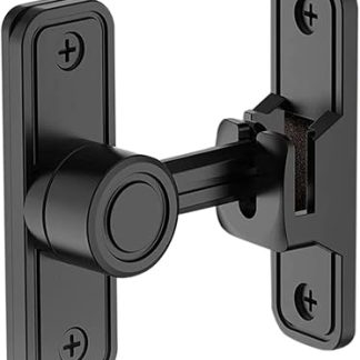 Heavy Duty Gate Latches 90 Degree Right Angle Barn Door Lock Anti-Theft Sliding Door Lock Latch for Garden Black