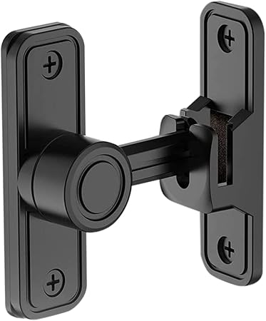 Heavy Duty Gate Latches 90 Degree Right Angle Barn Door Lock Anti-Theft Sliding Door Lock Latch for Garden Black