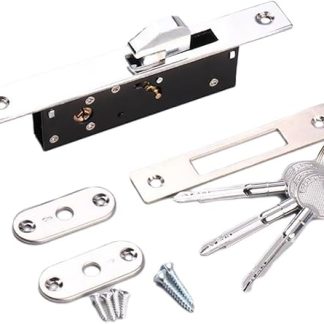 Anti-Theft Sliding Door Security Lock Kit, Stile Sliding Door Van Gate Shed Hook Dead Bolt Lock with Crossed Keys Hardware for Furniture Hardware(HY-302B)
