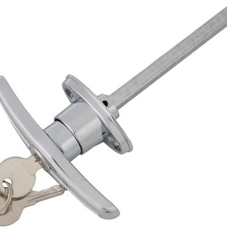 EXTRWORY T Handle Lock Zinc Alloy Natural Color Connecting Rod T-Handle Long Handle Door Lock Chassis Cabinet for Caravan Garage Shed Campervan