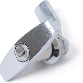 2 Pcs Zinc Alloy T-Handle Cam Locks, Suitable for Trailer RV Toolbox Door, T Bar Handle Locks with Keys, Bright Chrome