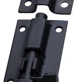 2 inch Stainless Steel Square Door Latch Bolt Securing Internal Door Latches Bolts for Bedrooms, Bathroom Toilet Gate and Wooden Doors Matte Black