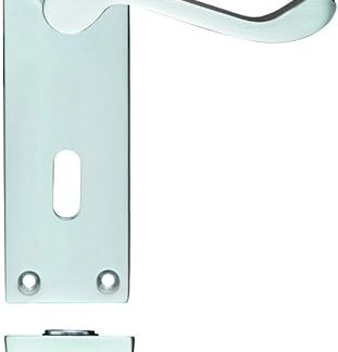 Victorian Scroll Door Handle Lockset 150mm x 40mm Satin Chrome From The Door Handle Store