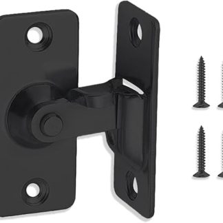 UBRAVE 90 Degree Door Lock Slide Gate Latch,Stainless Steel Angle Door Latch Buckle, Stainless Steel Matte Finished,for Barn, Garden, Bathroom,Outdoor, Garage,Window,Sliding Door (Black-1 Pack)