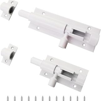 2 White Aluminum Deadbolts (2 and 3) - Set for Bedroom and Interior Doors