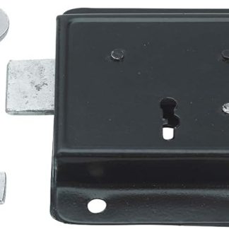 75mm 3 Press Lock Black - Face Fixing Door / Gate / Shed Lock with 1 Key