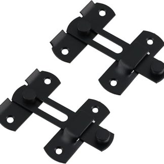 Risbay Sliding Barn Door Lock, Stainless Steel 180 Degree Flip Gate Latches Door Bolt Locks for Wine Cabinet, Garage, Garden, Bathroom, Outdoor, Closet, 2PCS(Black)