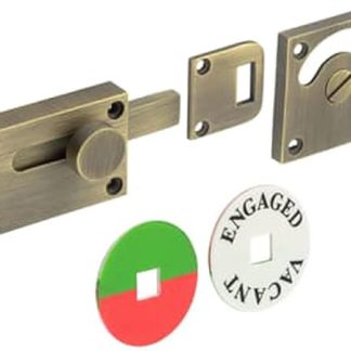 Antique Brass Indicator Lock for Enhanced Privacy - Sliding Bathroom Toilet Door Bolt