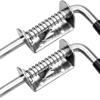 KYUEPONG Door Bolt Lock,Latch Pin,Bolt Latch, 2Pcs Garage Door Lock Latch Spring Latch Stainless Steel Spring Bolts Latches Security Barrel Bolt Latch Cabinet Hinges Hardware