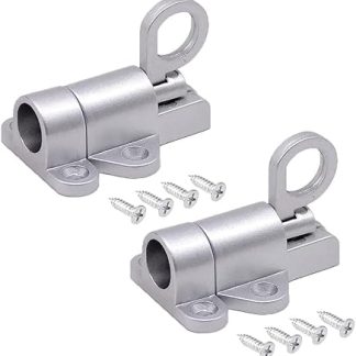 2 Pcs Spring Latch Bolt,Automatic Latch Lock,Spring Latch Lock,Automatic Spring Latch,Pull Ring Door Bolt,with Screws,Suitable for Windows,Wooden Doors,Courtyard Doors,Cabinet Doors (Silver)