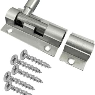 Aluminum Door Bolts Barrel Side Lock 38mm 1.5 Inch Door Latch with Screws Tower Bolt Locks for Bedroom Bathroom Toilet Shed Gate Cupboards and Cabinets Pack of 1.