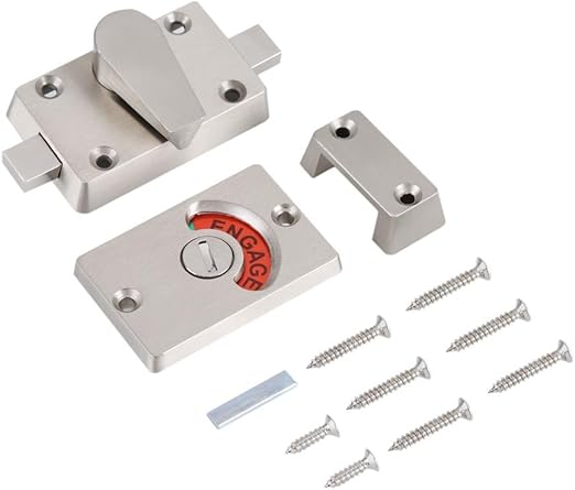 USE Bathroom Toilet WC Indicator Privacy Dead Bolt Door Lock Sign Vacant Engaged + SCREWS