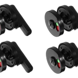 Artibetter 8pcs Bathroom Partition Door Lock Indicator - Engaged Vacant Privacy Lock for Public Toilets Shower Cubicles and Restrooms Sturdy Black Plastic Design