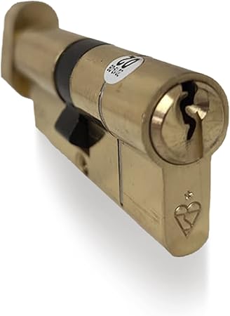 UAP Thumb Turn Euro Cylinder Lock with Anti-Snap & 3 Keys - 1-Star Kitemarked Door Lock Barrel for Home Security - Fire-Rated with Easy-Grip Design for Elderly Use (70mm 35/35) (Brass)