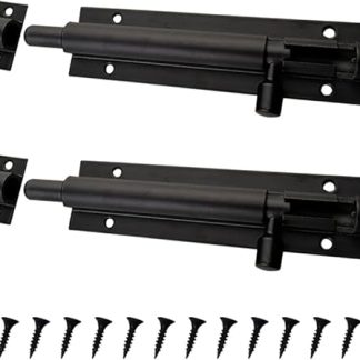2 Pcs 3 Inch Barrel Bolt Locks Heavy Duty Slide Bolts Gate Latches Back Yard Door Locks Metal Sliding Window Locks Thick Cabinet Latch Locks with 12 Pcs Screws for Fence